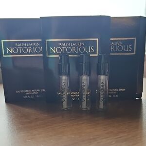 New Ralph Lauren Notorious Eau De Parfum Perfume Spray Vial Samples .05 Fl oz X3